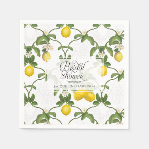 Bridal Shower Lemon Espalier Trellis Citrus Floral Napkin