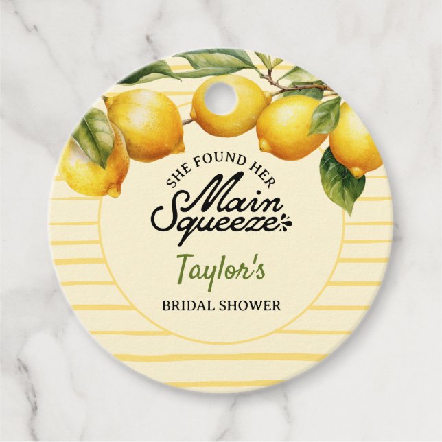  Bridal Shower Lemon  Favour Tags (Front)