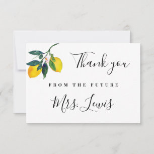 Bridal Shower Lemon Thank You Card