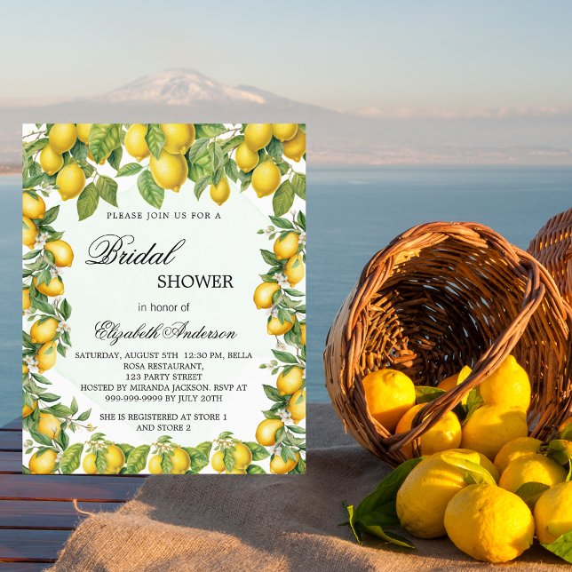 Bridal shower lemons greenery budget invitation (Creator Uploaded)
