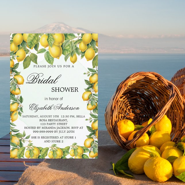 Bridal shower lemons greenery luxury invitation (Creator Uploaded)