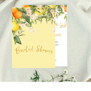 Bridal Shower Lemons Oranges Citrus Floral Invitation