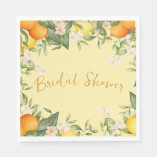 Bridal Shower Lemons Oranges Citrus Floral  Napkin