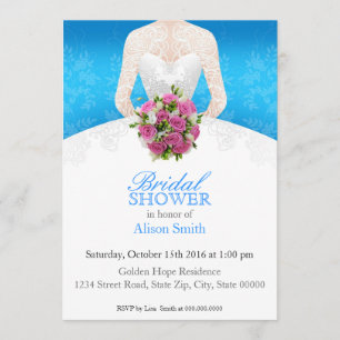Bridal Shower light blue invitation