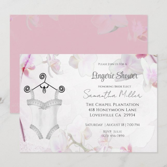 Bridal Shower Lingerie     Invitation (Front/Back)