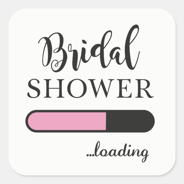 Bridal Shower Loading Fun Party Pink Team Stickers (Front)