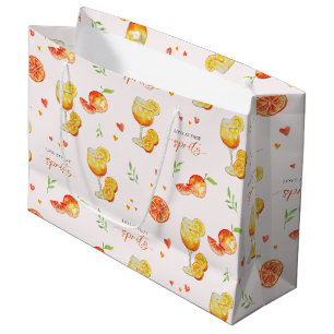 Bridal Shower Love at First Spritz Citrus Aperol Large Gift Bag