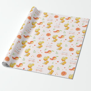 Bridal Shower Love at First Spritz Citrus Aperol Wrapping Paper