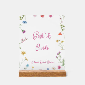 Bridal Shower "love in bloom" Gifts & Cards Acrylic Sign