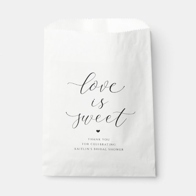Bridal Shower Love is Sweet Elegant Heart  Favour Bags (Front)
