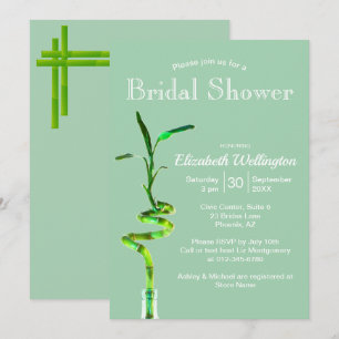 Bridal Shower Lucky Bamboo Pastel Green Template