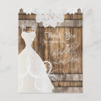 Bridal Shower Luncheon - Rustic Wood and Lace