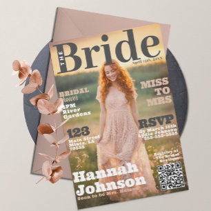 Bridal Shower Magazine Cover Invitation