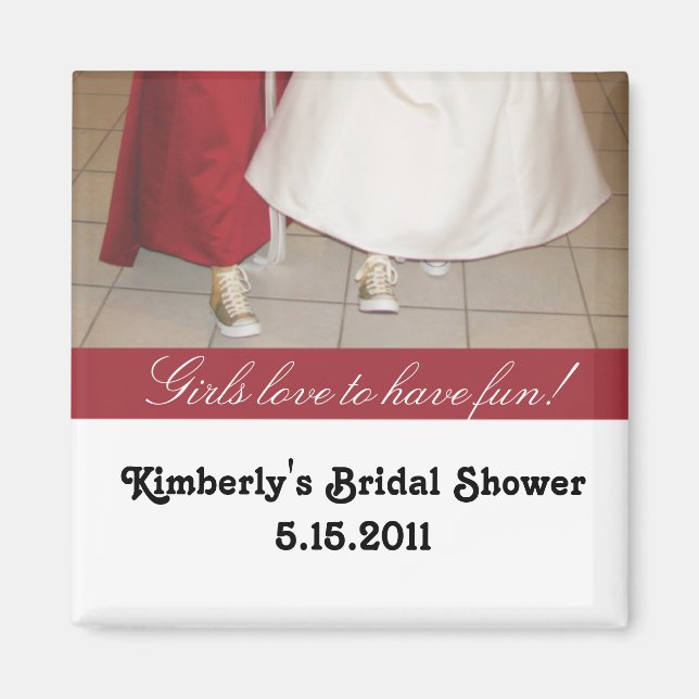 Bridal shower magnet party favour with dresses (Front)