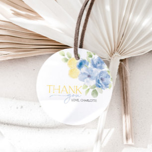 Bridal Shower Main Squeeze Blue Yellow Favour Tags