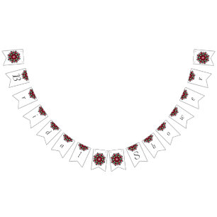 Bridal shower. Mandala in deep pink Bunting