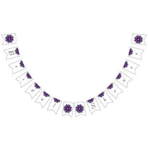 Bridal shower. Mandala in purple Bunting