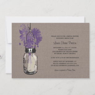 Bridal Shower Mason Jar and Wildflowers Invitation