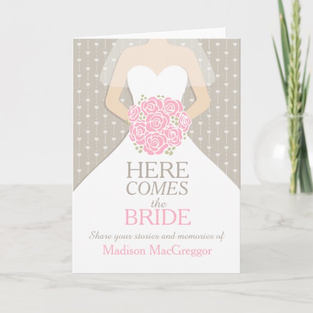 Bridal shower memories and stories keepsake card (Front)