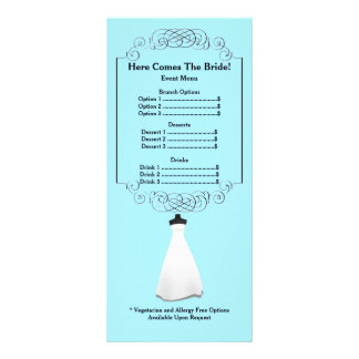 Bridal Shower Menu Rackcard