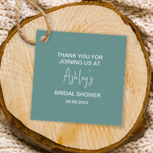 Bridal Shower Mid-Century Modern Faded Turquoise Favour Tags