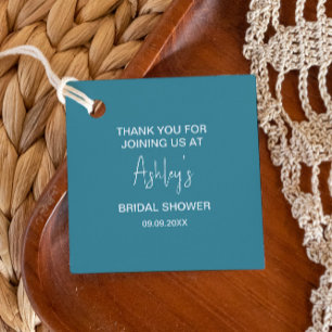 Bridal Shower Mid-Century Modern Peach & Blue Mod Favour Tags