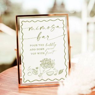 Bridal Shower Mimosa Bar Sign, Farmers Market Invitation