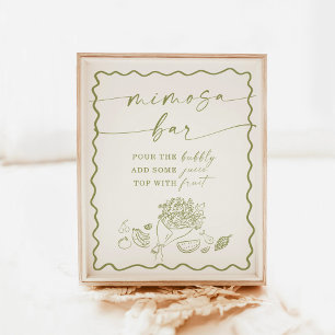 Bridal Shower Mimosa Bar Sign, Farmers Market Poster