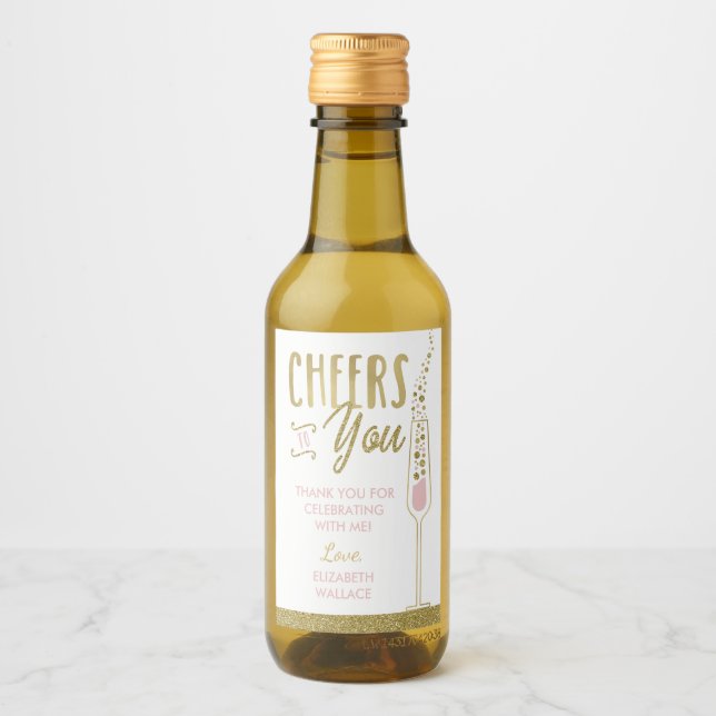 Bridal Shower Mini Wine Bottle Favour Label (Front)