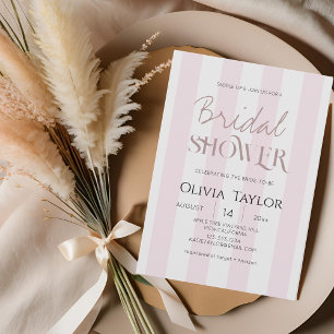 Bridal Shower Minimalist Rose pink strip   Invitation