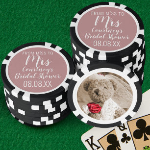 Bridal Shower Miss to Mrs Photo Poker Chips