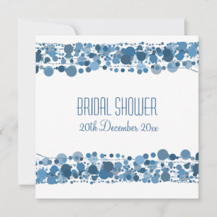 Bridal Shower Modern Dots Blue Invitation