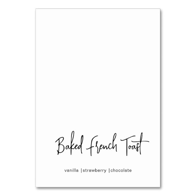 Bridal Shower Modern Minimalist Buffet Cards (Front)