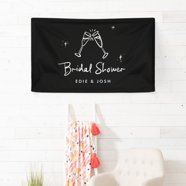 Bridal shower modern natural elegant handwritten banner (Insitu)