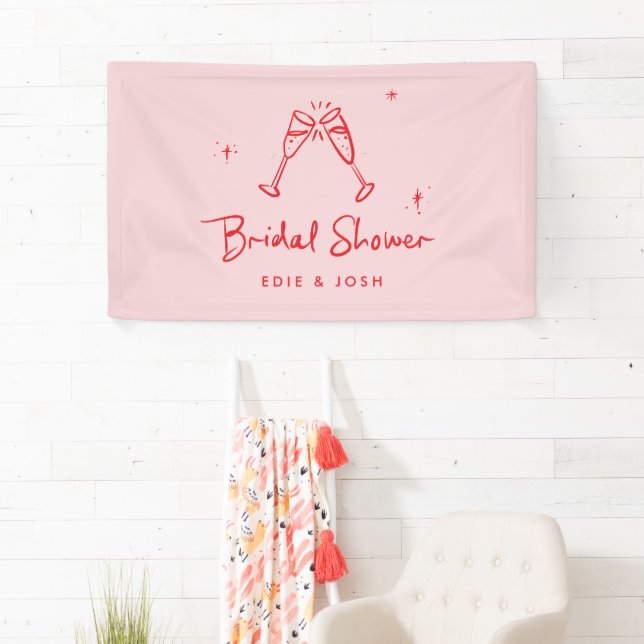 Bridal shower modern natural elegant handwritten banner (Insitu)