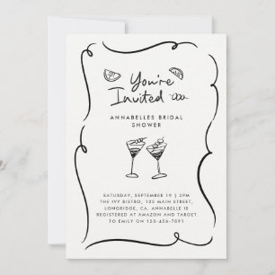 Bridal shower modern natural elegant handwritten invitation