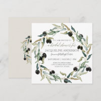 Bridal Shower Modern Olive Branch Leaf Wreath