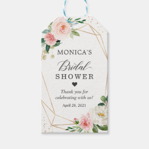 Bridal Shower Modern Romantic Blush Pink Floral Gift Tags