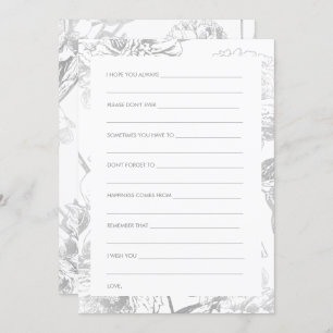 Bridal Shower Modern Simple Silver Floral Invitation