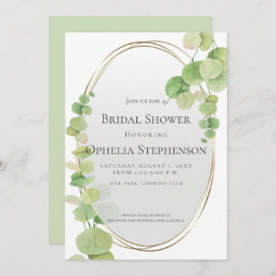 BRIDAL SHOWER Modern Springtime Eucalyptus Invitation