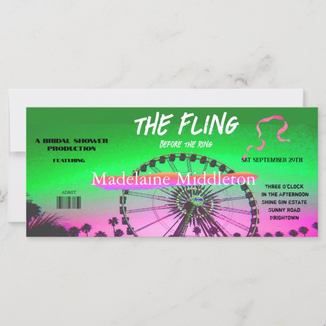 Bridal Shower Modern Summer Festival Fling (Front)