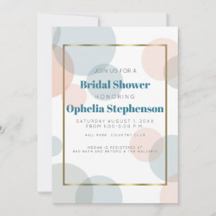 Bridal Shower   Modern Watercolor Confetti Dots Announcement