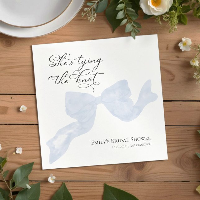 Bridal Shower Napkins | She's Tied The Knot Bow (Creator Uploaded)