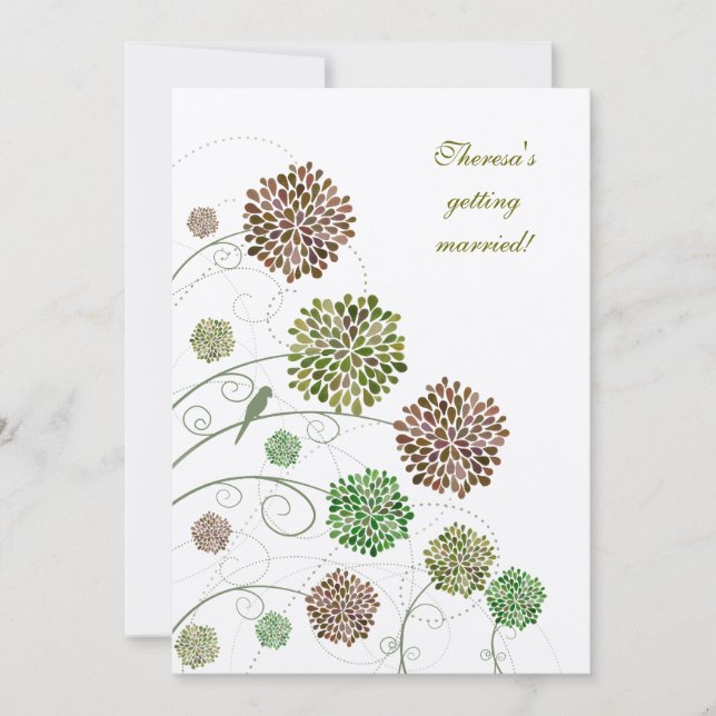 Bridal Shower Nature Dahlia Custom Invitation (Front)