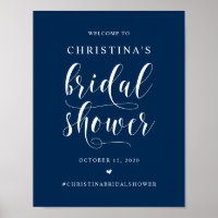 Bridal Shower, Navy Blue Modern wedding font