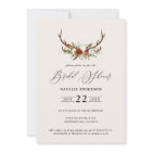 Bridal shower navy blue stag elegant rustic floral