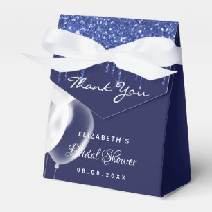 Bridal Shower navy blue white balloons thank you Favour Box