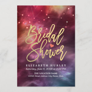 Bridal Shower Night Star Sky Galaxy Constellations Invitation