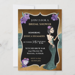 Bridal Shower October Halloween Skeleton Invitation