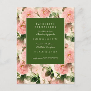 BRIDAL SHOWER   Old Fashioned Cabbage Roses Postcard